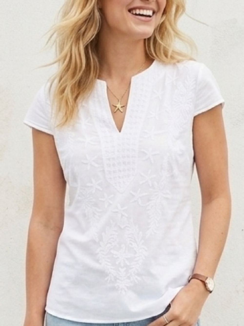 Lilly Pulitzer Amelia Island Dainty White Coastal Romantic 100% Cotton Blouse S